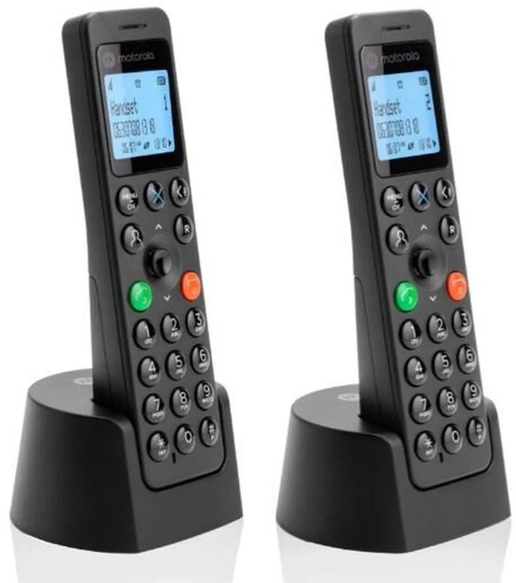 Motorola DOT202 Draadloze Telefoon - 2 Handsets - Zwart