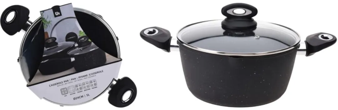 Excellent Houseware Braadpan 24cm Zwart - 5L