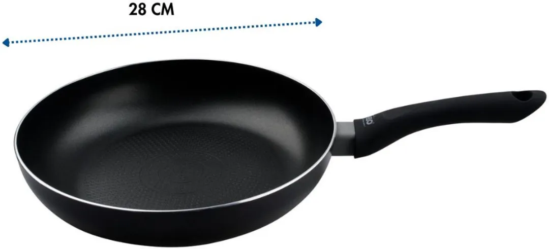 Fackelmann Elo 4352826 Koekenpan 28cm - Honingraatbodem - Zwart