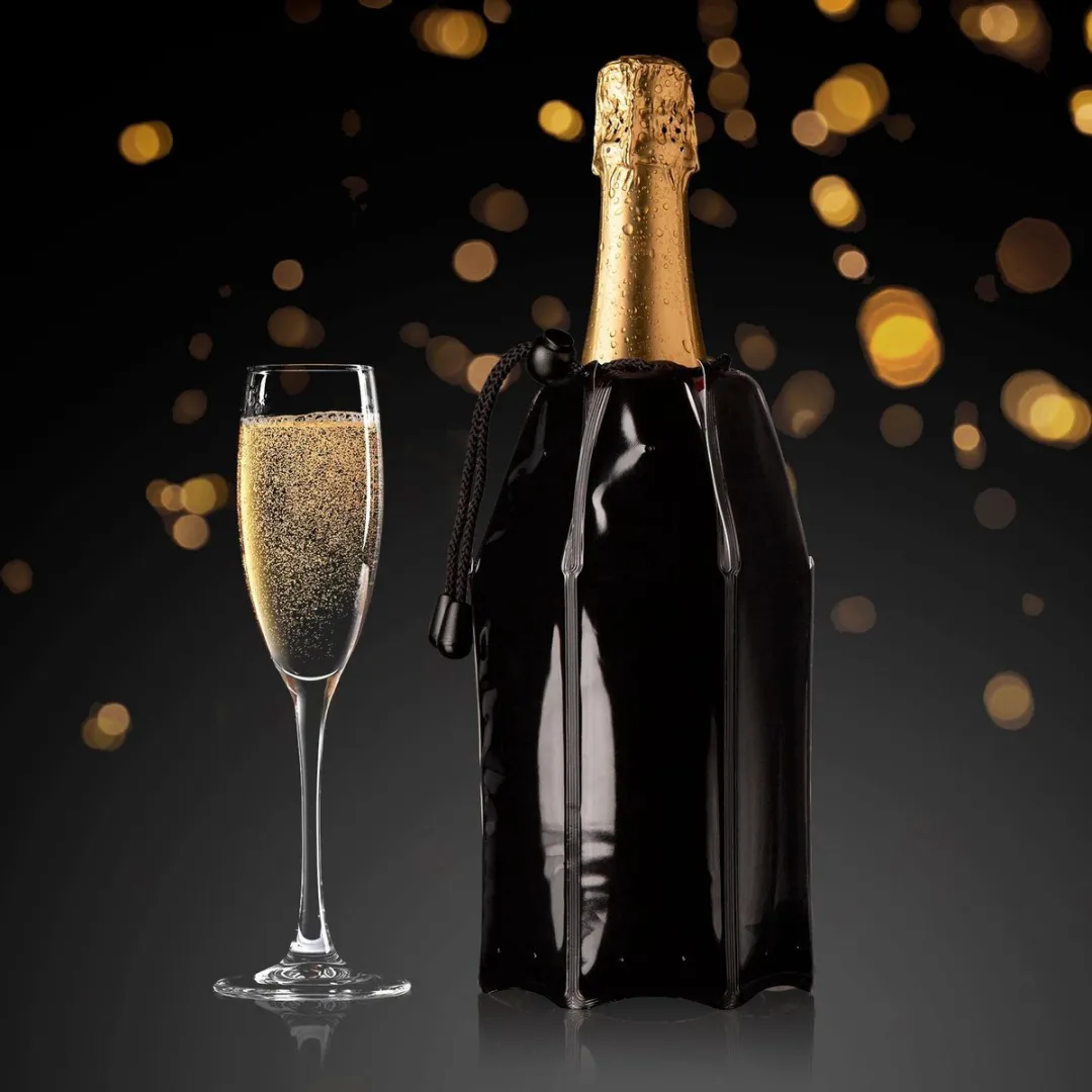 VacuVin Champagnekoeler Active 1L - 15,5x21,5cm - Zwart