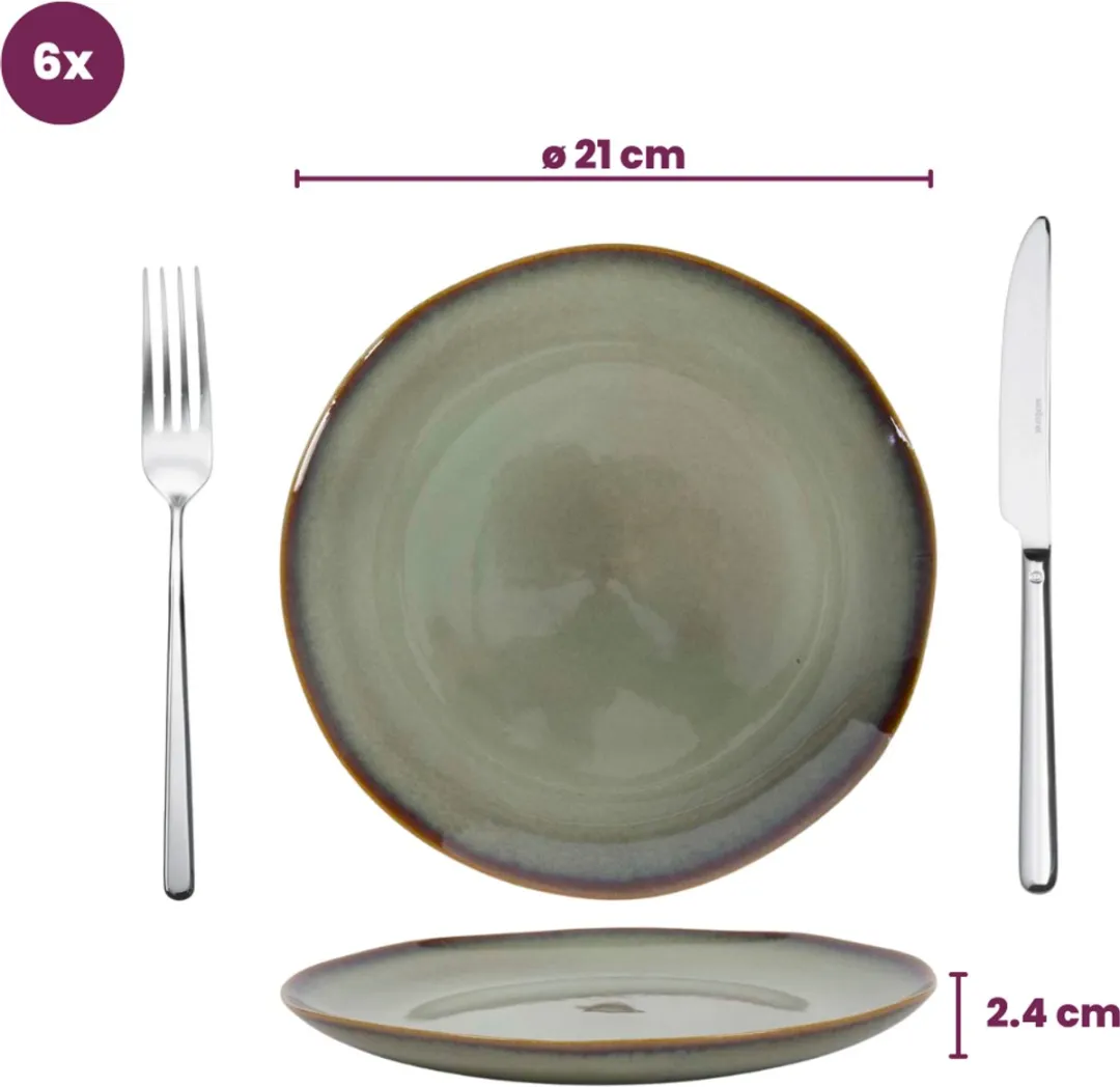 Cookinglife Sabi Groen Serviesset 18-delig - 6 Personen