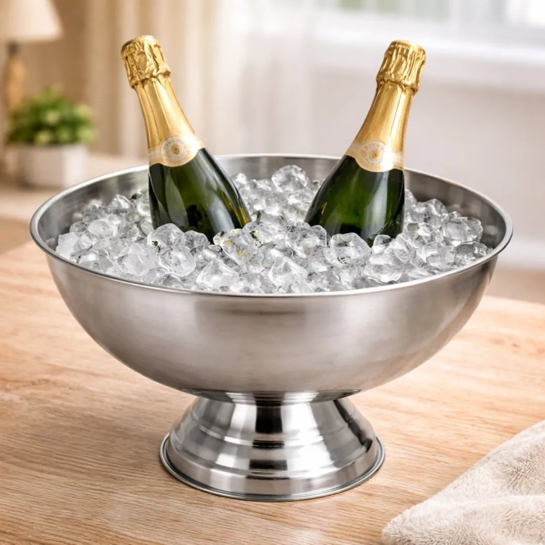 Excellent Houseware Champagnekoeler RVS - 39x24cm - Zilver