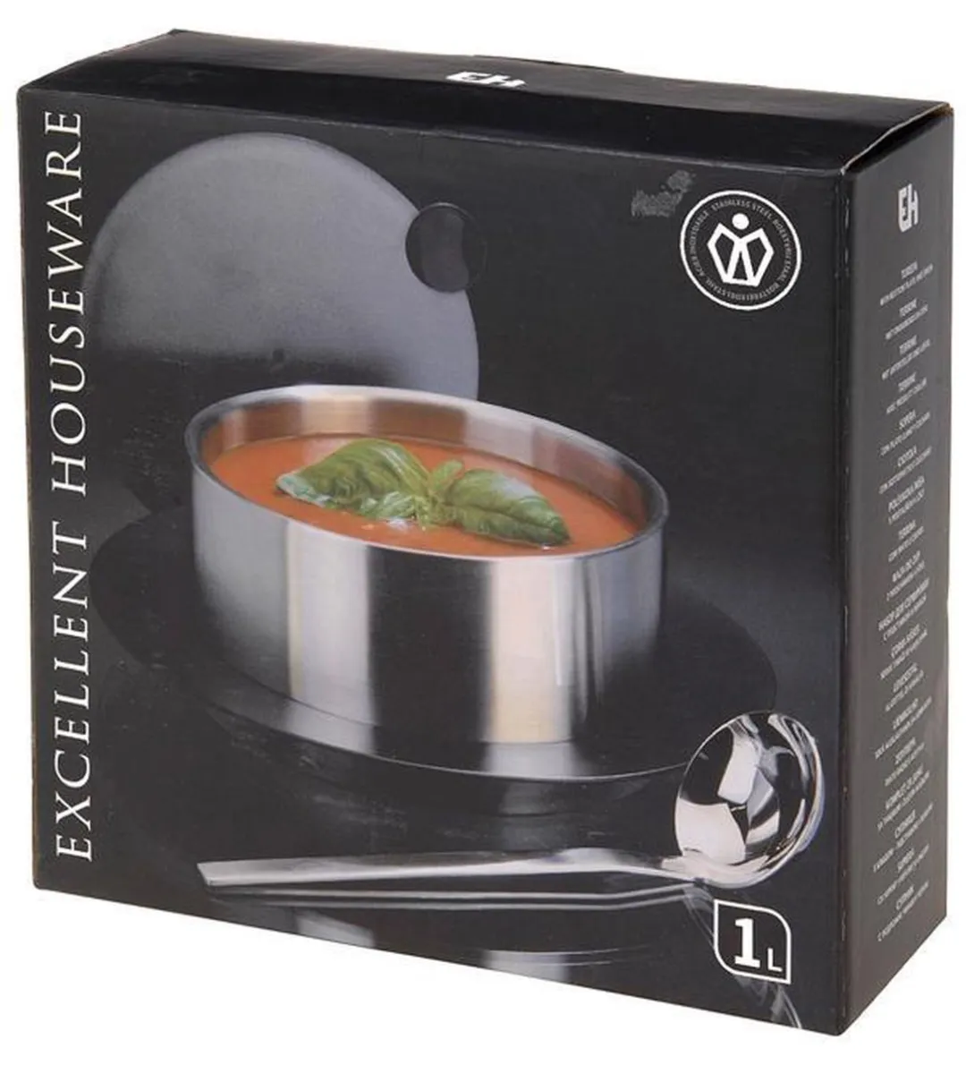 Excellent Houseware Roestvrijstalen Serveerset DS43048 - 1 Liter - Zilver