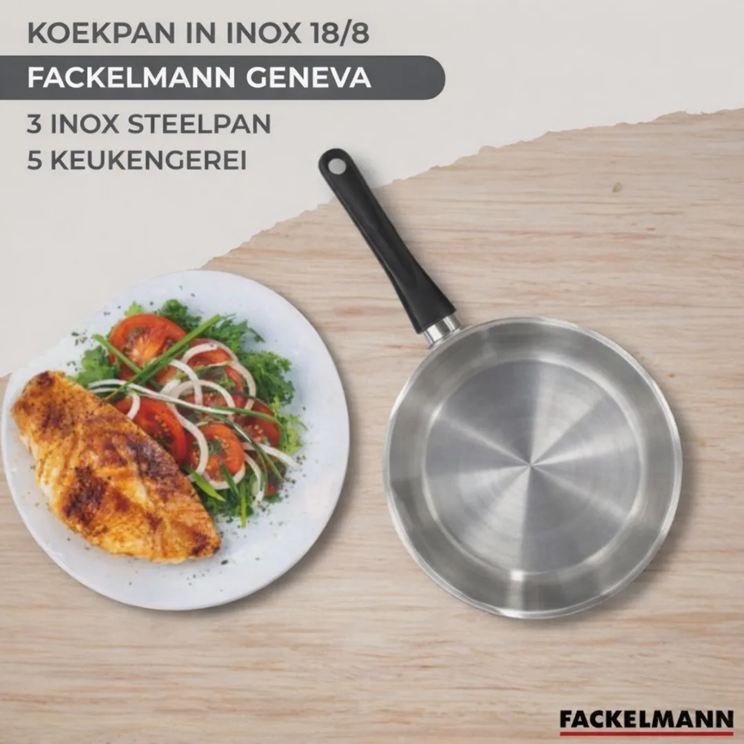Fackelmann Genève Roestvrijstalen Set 5-delig - 28cm + 12/16/20cm