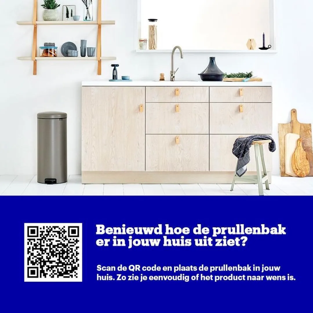 Brabantia NewIcon Prullenbak 30L - Platinum