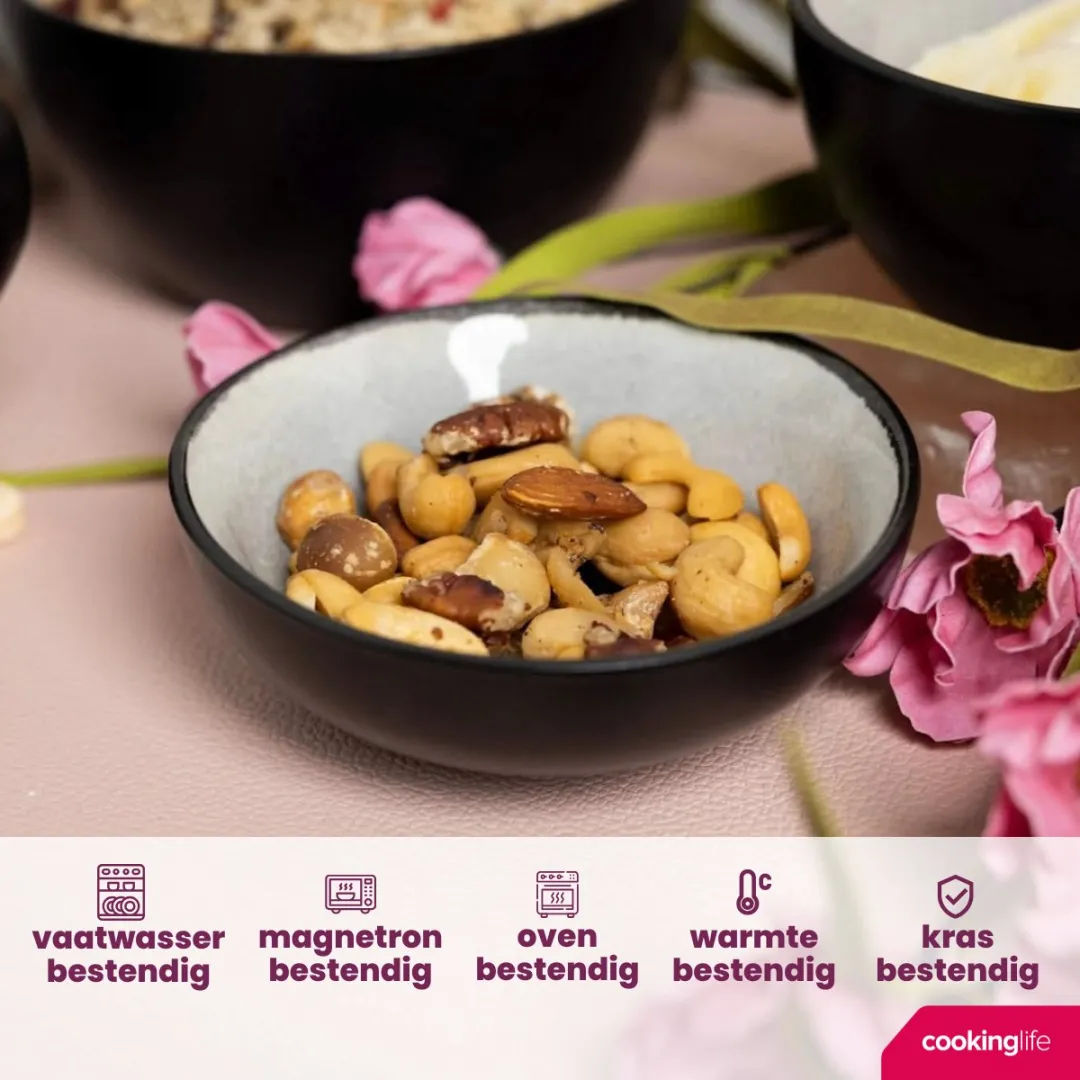 Cookinglife Dipschaaltjes Nola - 6 Stuks Ø11cm - Grijs
