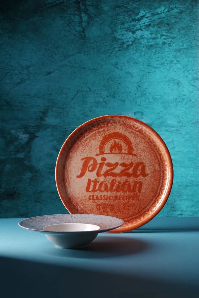 HENDI Pizzabord - Geglazuurd Porselein Ø33cm - Baksteenrood