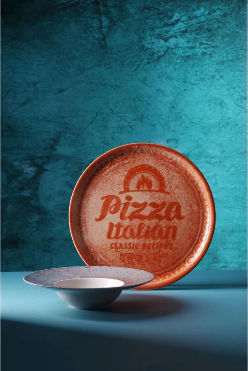HENDI Pizzabord - Geglazuurd Porselein Ø33cm - Baksteenrood