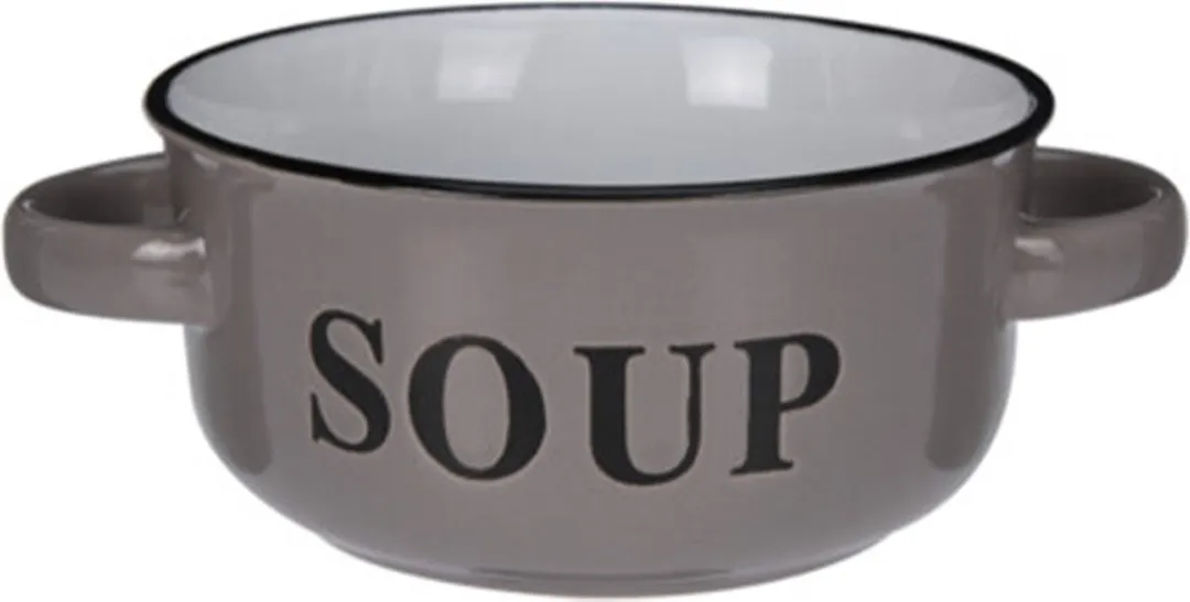 Excellent Houseware Soepkommen Antraciet