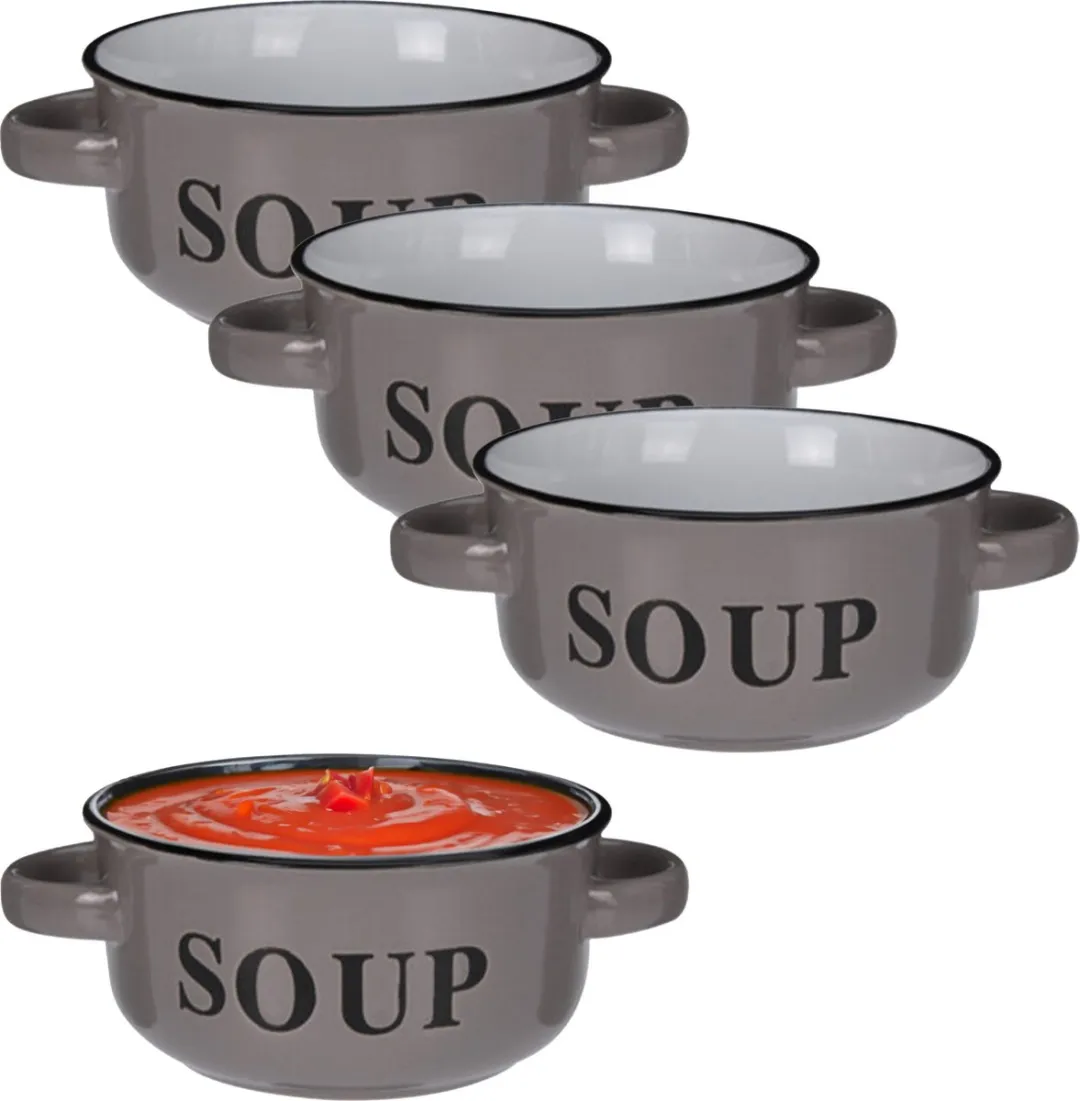 Excellent Houseware Soepkommen Antraciet