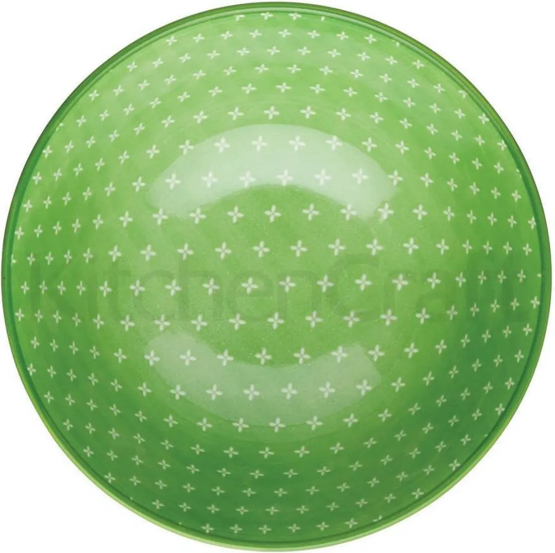 KitchenCraft Keramische Kom 15,5cm - Lichtgroen/Geel