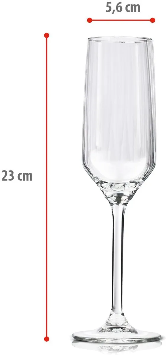 Alpina Champagneglazen Set 4 Stuks - 22cl - Transparant