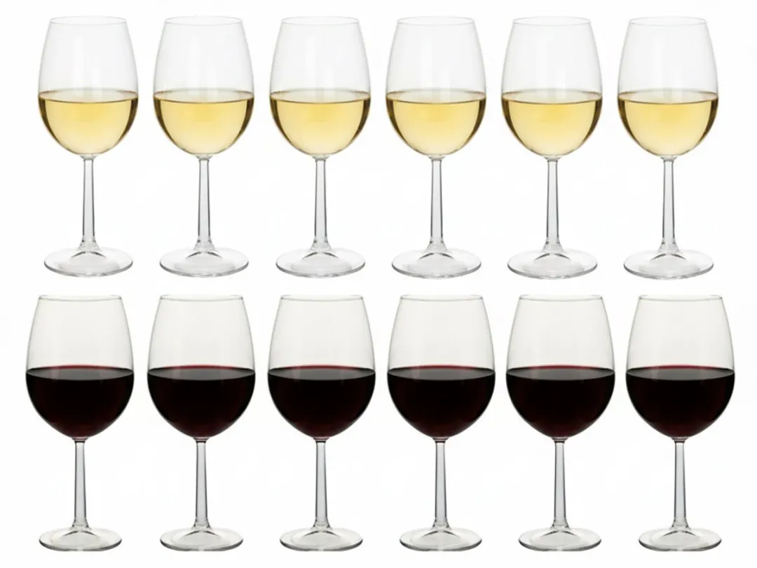 Cookinglife Milena Wijnglazen Set - 12 Stuks - Rood/Wit