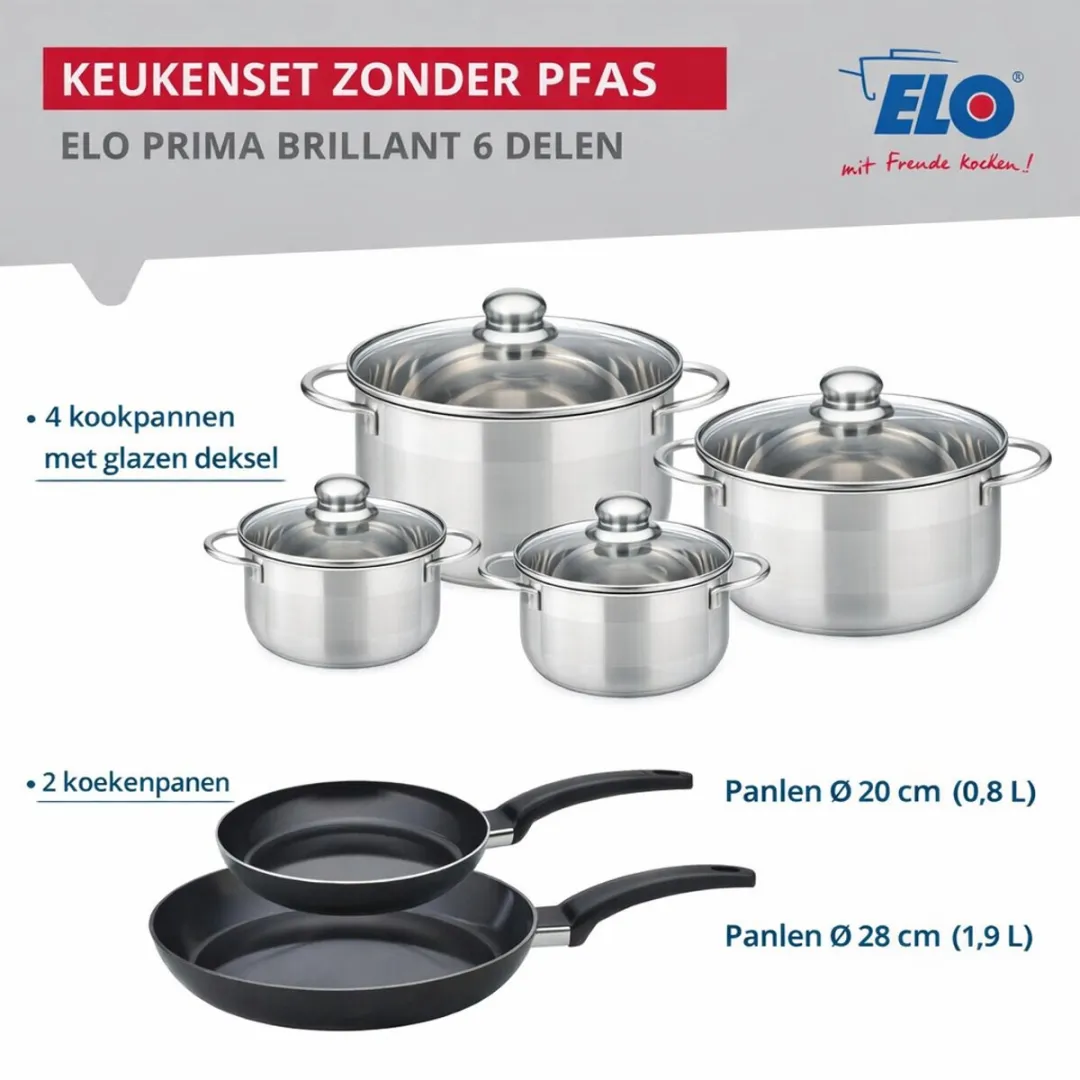 Fackelmann Elo Prima Keukengerei Set 6-delig - Roestvrij staal