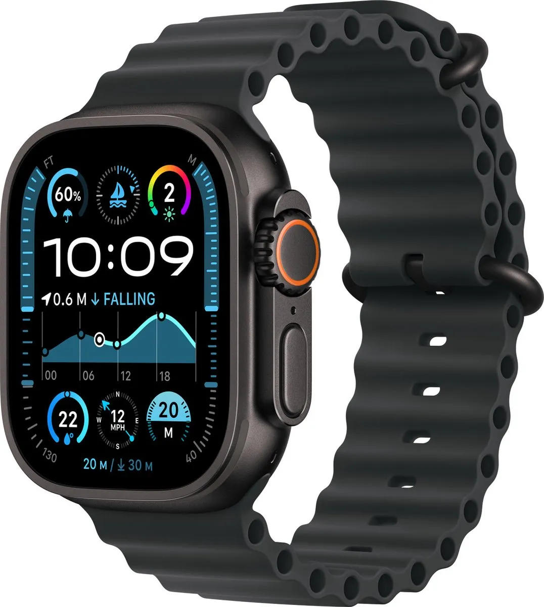 Apple Watch Ocean Band 49mm - Black Titanium