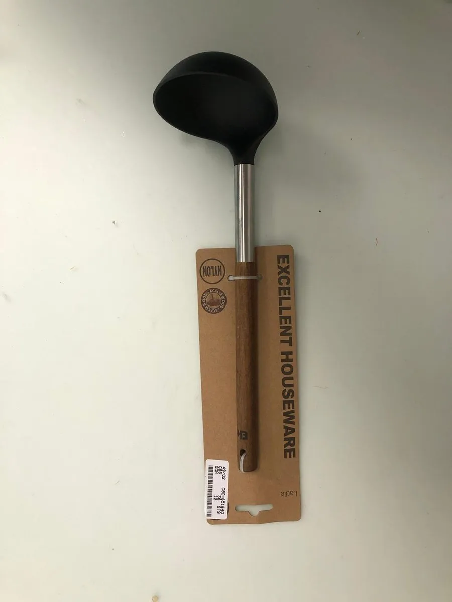 Excellent Houseware Opscheplepel 31cm - Houten Handvat - Multi