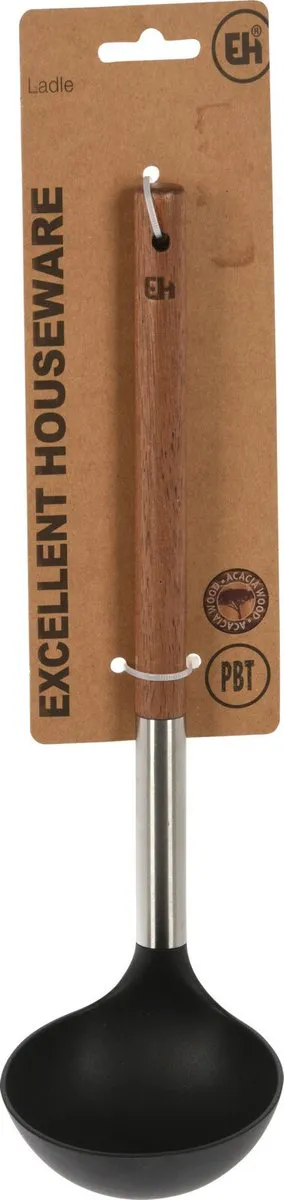 Excellent Houseware Opscheplepel 31cm - Houten Handvat - Multi