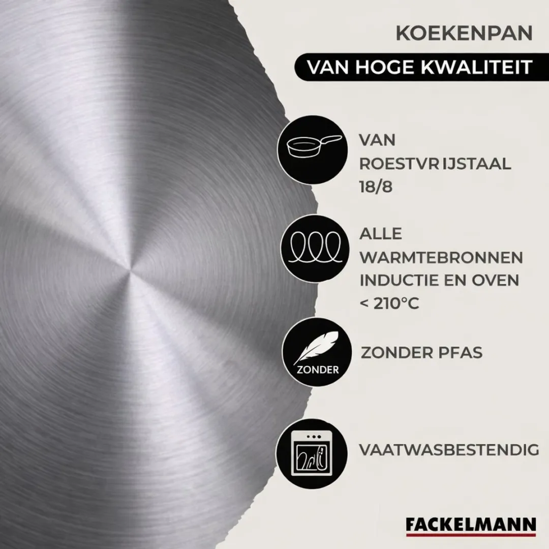 Fackelmann 686930 Koekenpan 20cm - Roestvrij staal