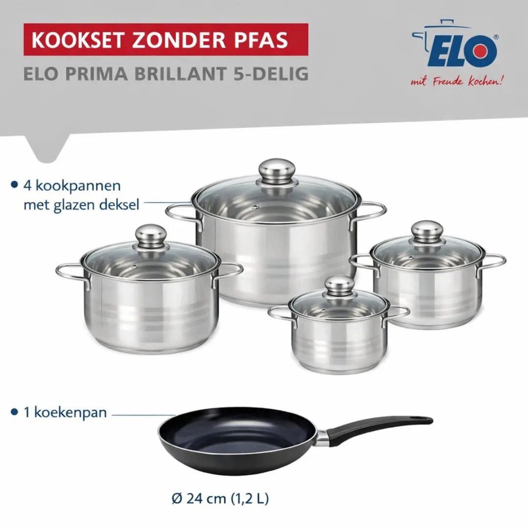 Fackelmann ELO 9715050 Keukengerei Set - 5-delig - Roestvrij staal