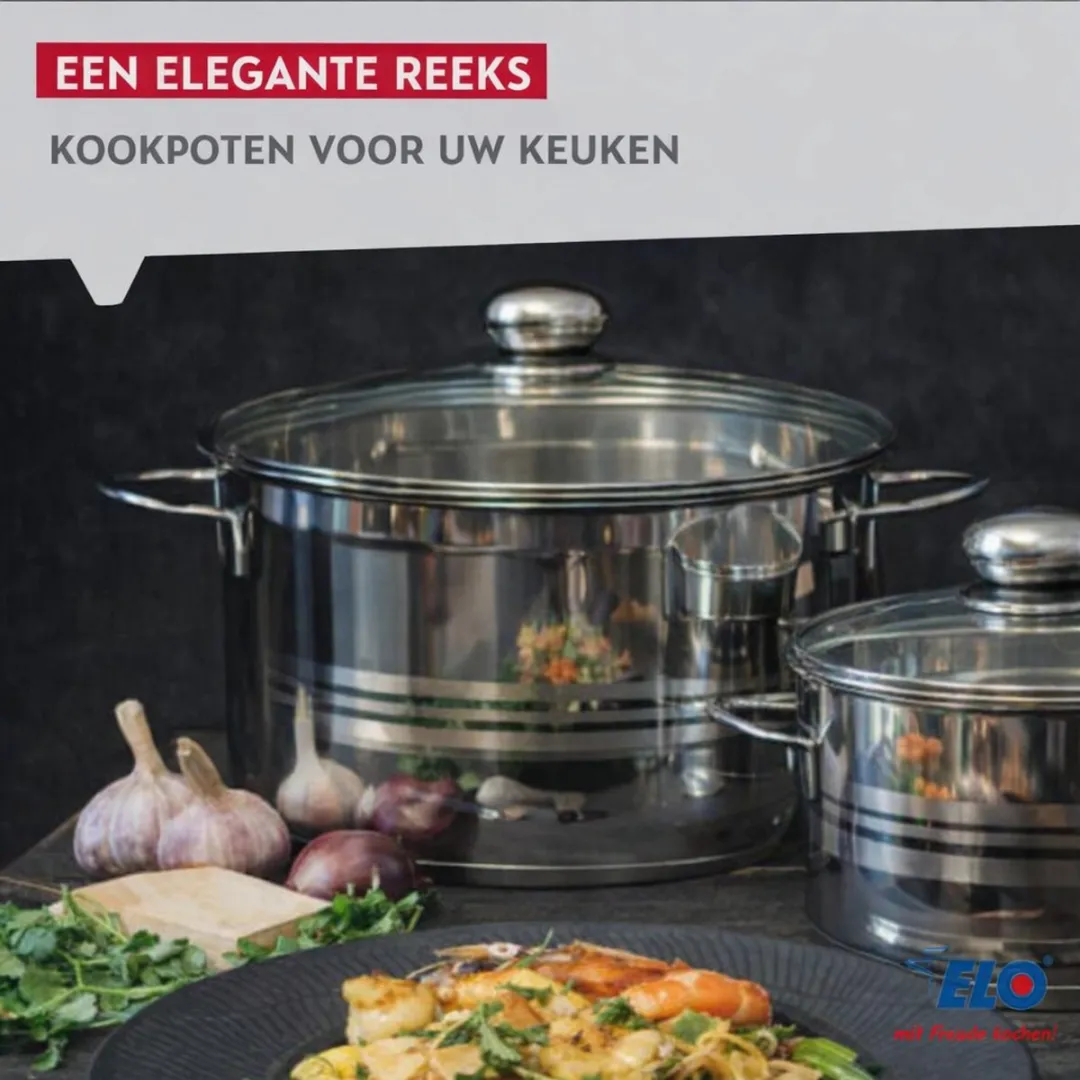Fackelmann Elo 9801850 Inductie Kookpan Set - 12/14cm - RVS - Grijs