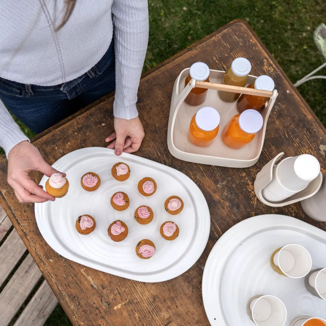 Guzzini- Tierra - serveerschaal - L - Taupe