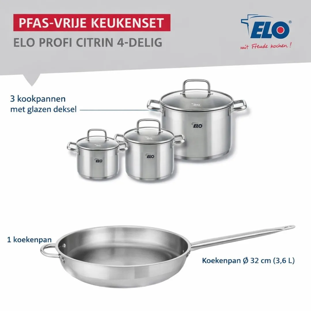 Fackelmann Elo Profi Keukengerei Set 9500350 - 4-delig - Roestvrij staal
