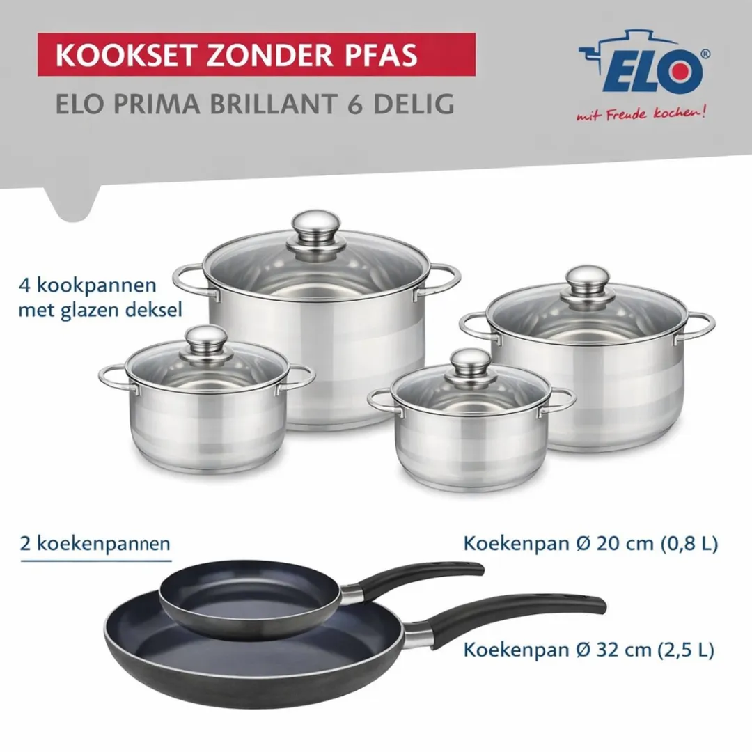 Fackelmann ELO 9730750 Keukengerei Set - 6-delig - Roestvrij staal