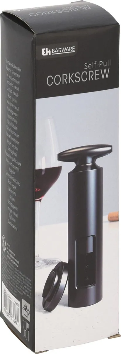 Excellent Houseware Wijnflesopener - Zwart - incl. folie snijder