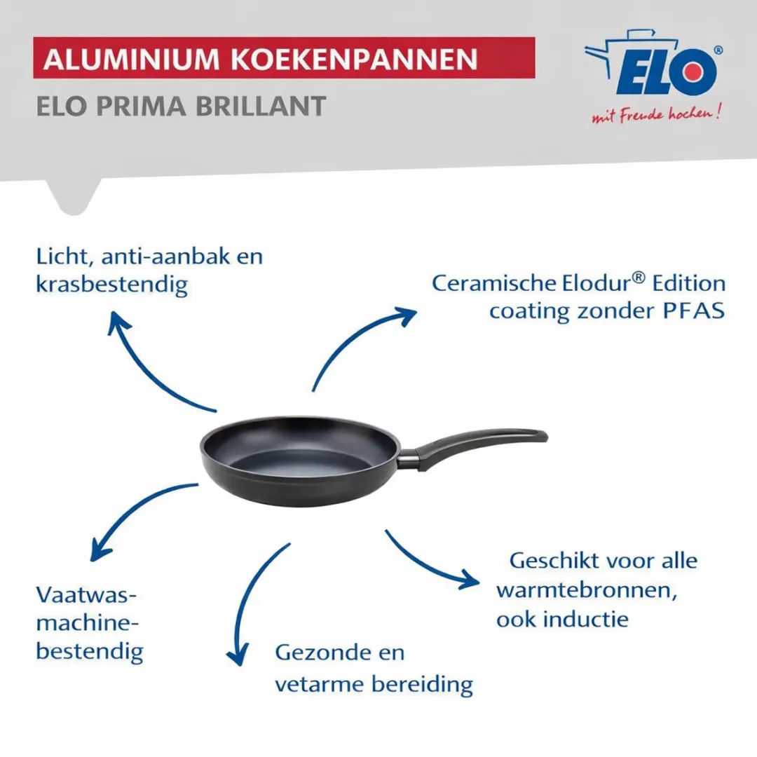 Fackelmann Elo Prima Keukengerei Set 5-delig - 2 Koekenpannen & 3 Kookpotten - Inductie - Roestvrij staal