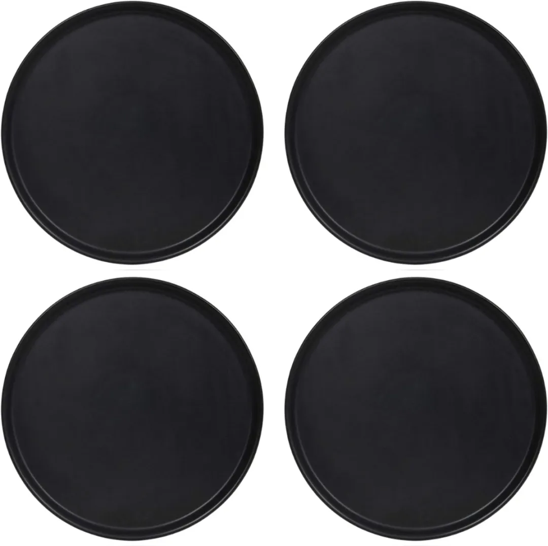 Cookinglife Pizzaborden Aardewerk Zwart Ø30cm - Set van 4
