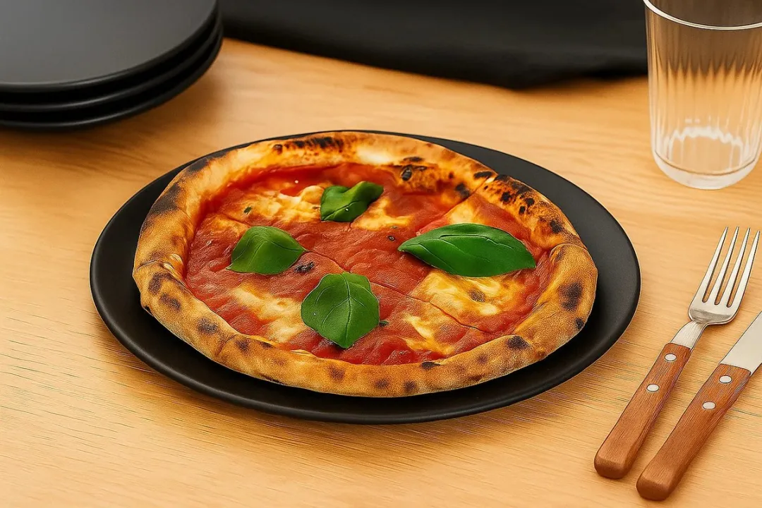 Cookinglife Pizzaborden Aardewerk Zwart Ø30cm - Set van 4