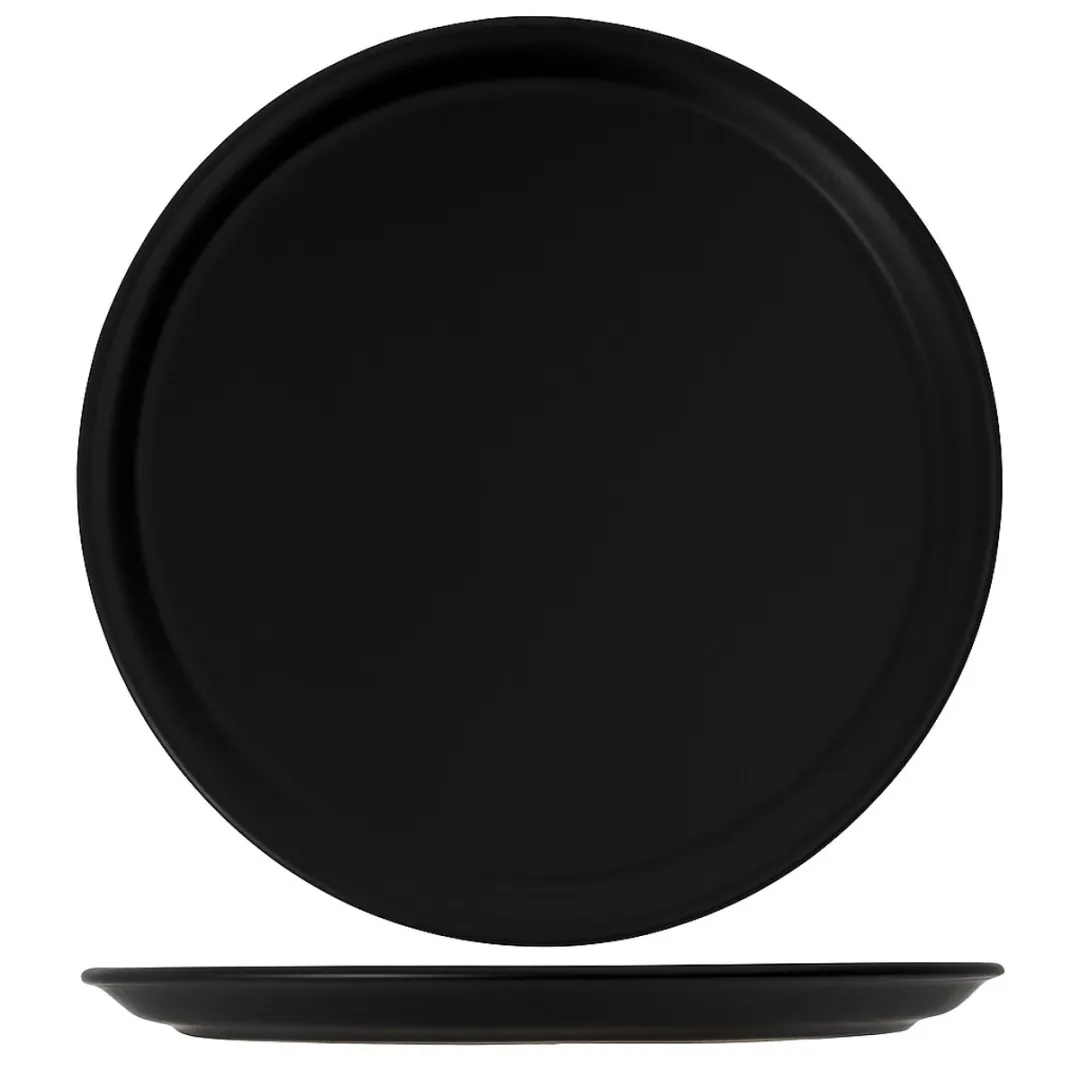 Cookinglife Pizzaborden Aardewerk Zwart Ø30cm - Set van 4