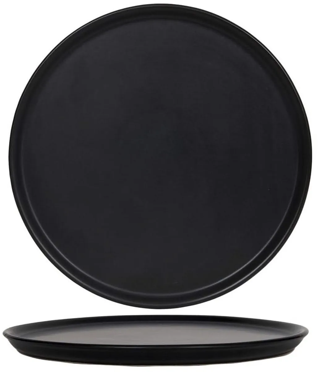Cookinglife Pizzaborden Aardewerk Zwart Ø30cm - Set van 4