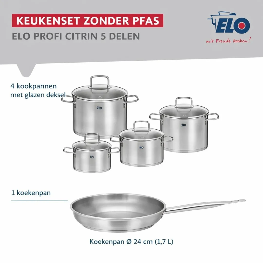 Fackelmann Elo Profi Keukengerei Set 5-delig - 24cm/12-14-20-26cm - Roestvrij staal - afbeelding 6 van 6