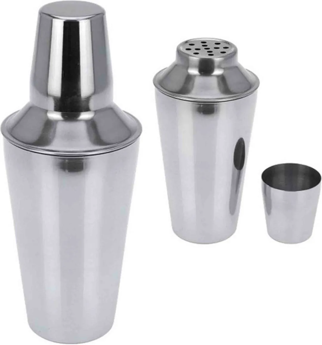 Excellent Houseware Cocktailset - 500ml Shaker + 4x Martini Glazen 260ml