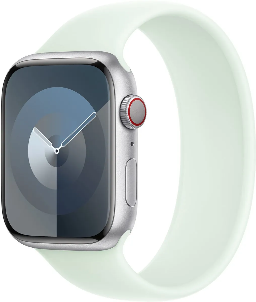 Apple Siliconen solobandje voor de Apple Watch | 44/45/46/49 mm - Maat 4 - Soft Mint