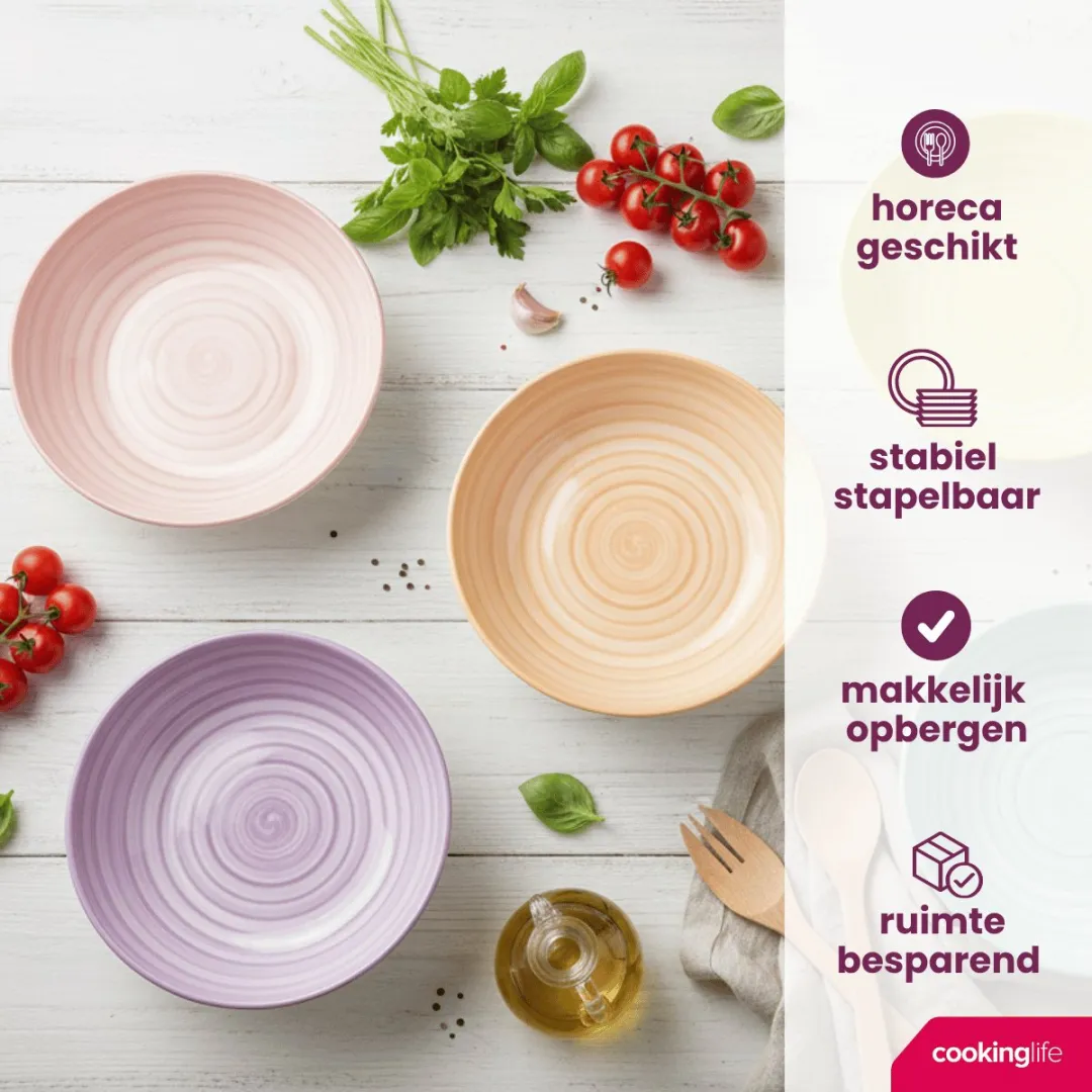 Cookinglife Diepe Borden Spring Vibes 6-delig - Ø21cm