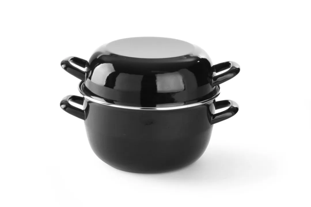 Hendi Geëmailleerde Mosselpan 5L - Ø26cm - Zwart