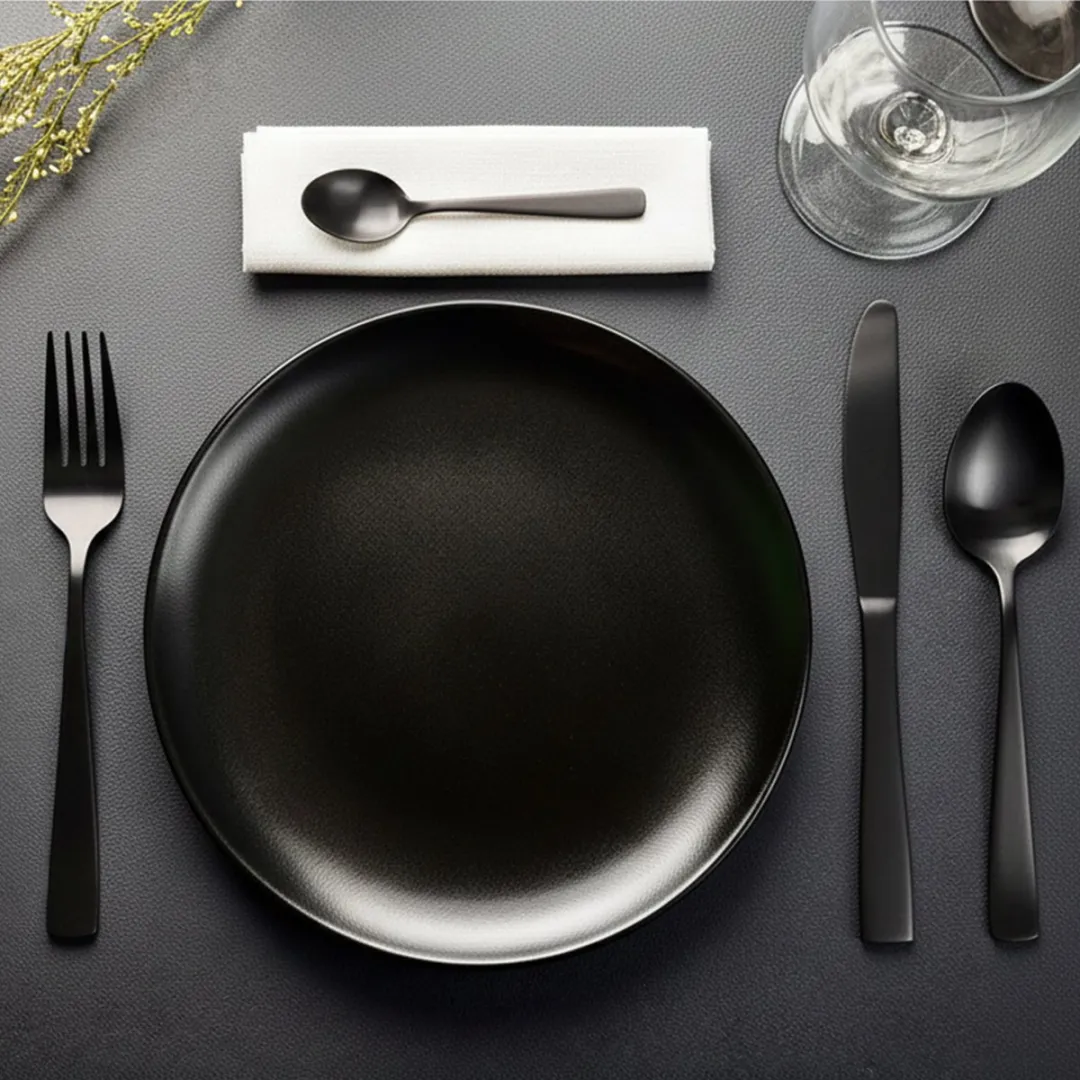 Excellent Houseware Tafelbestek 32-delig - Mat Zwart
