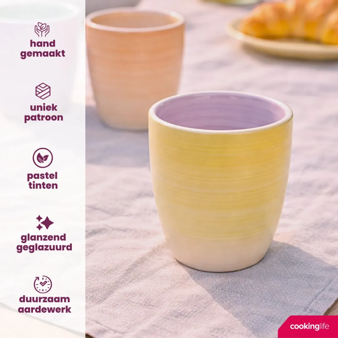 Cookinglife Koffiekopjes Pastel Harmony - 6 Stuks 180ml