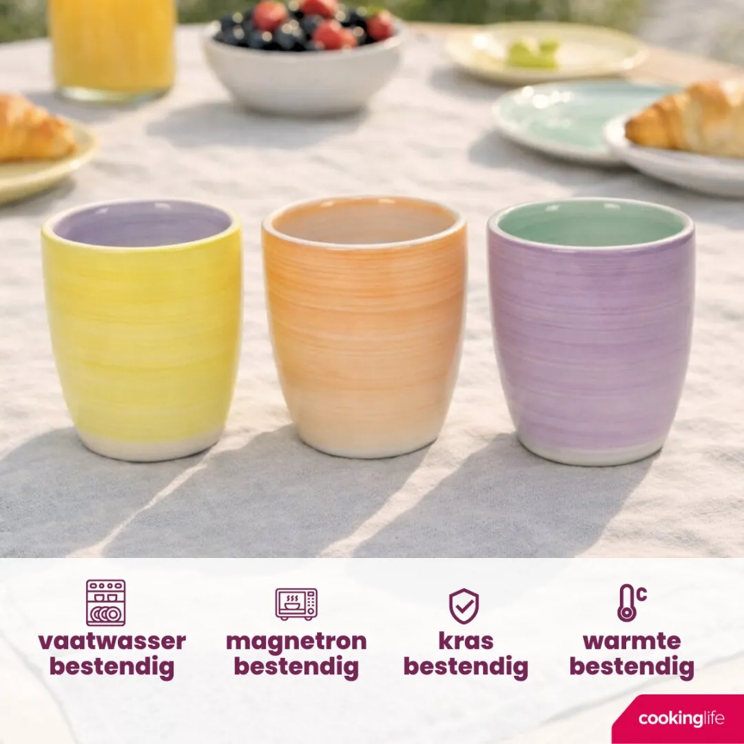 Cookinglife Koffiekopjes Pastel Harmony - 6 Stuks 180ml