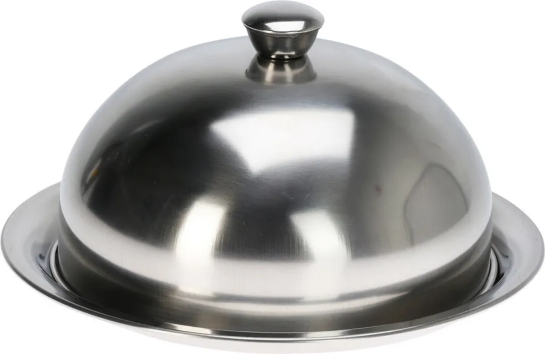 Excellent Houseware Serveerschaal Stolp 4x - D25cm x H12cm - Zilver