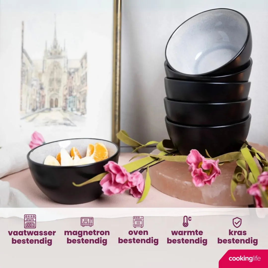 Cookinglife Kleine Kom Nola Warm Grey - 6 Stuks - ø12cm