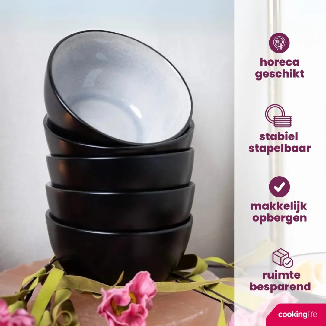Cookinglife Kleine Kom Nola Warm Grey - 6 Stuks - ø12cm
