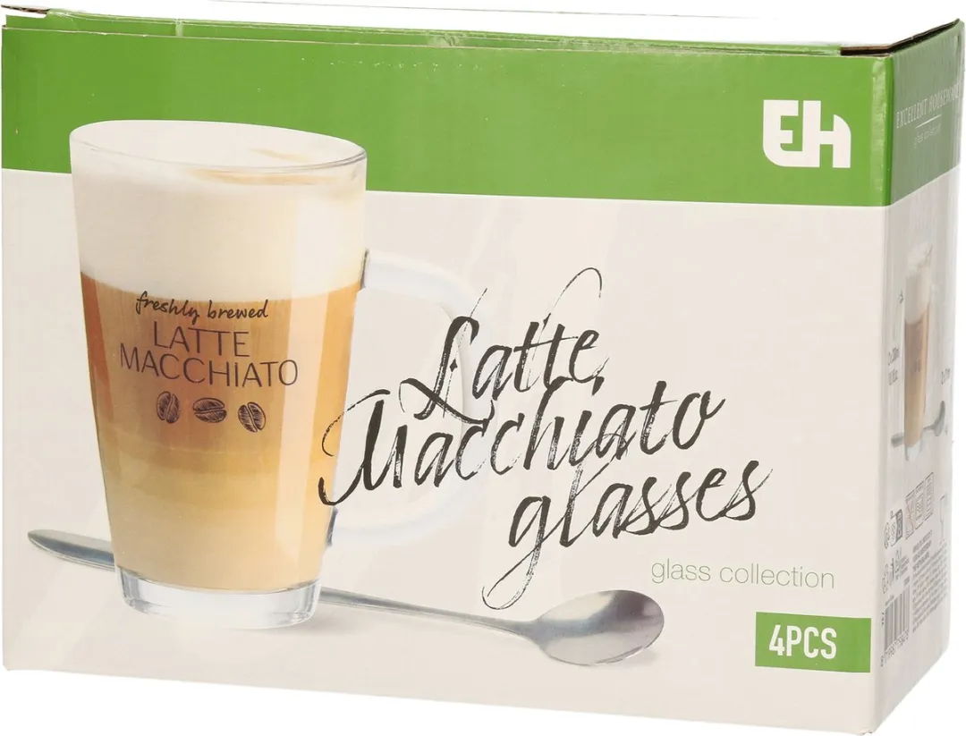 Excellent Houseware Latte Macchiato Glazen Set 2x - 300ml - Transparant