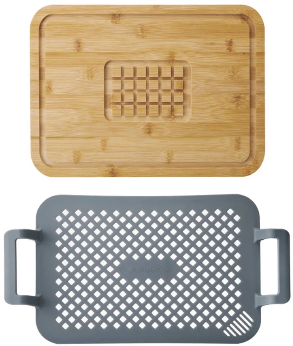 MasterClass Braad & Rust Set - Grijs/Hout - 2-delig