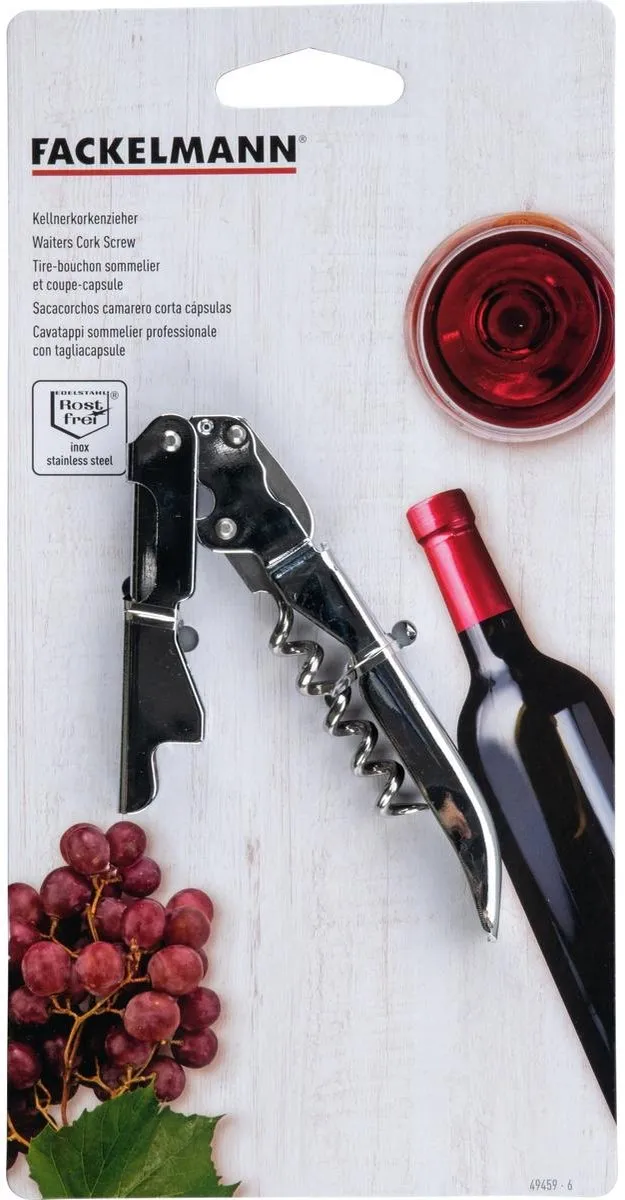 Fackelmann 49459 Sommelier Kurkentrekker - Roestvrij staal - Zilver - afbeelding 6 van 6