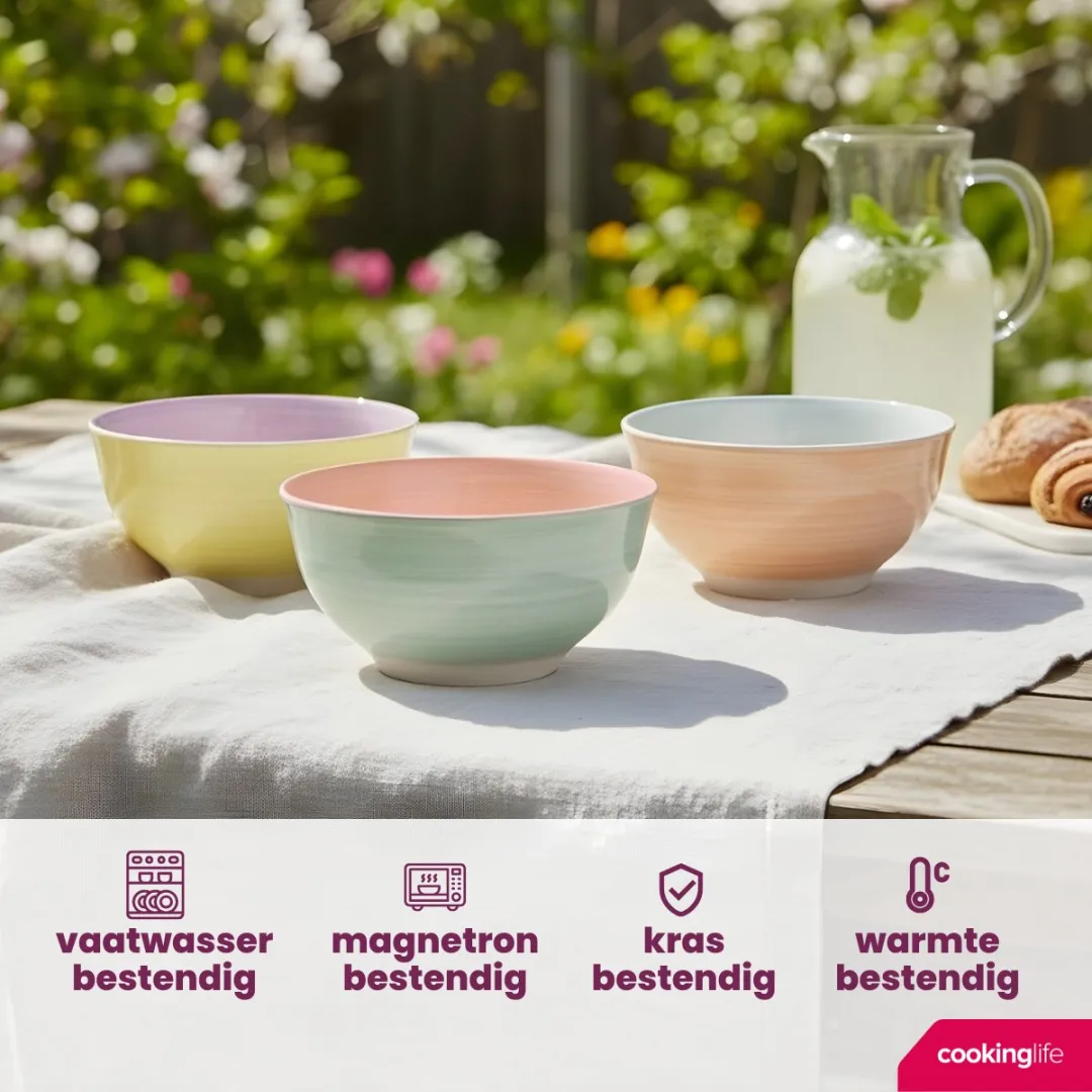 Cookinglife Kleine Kommen Pastel Harmony - 6-delig Ø12cm
