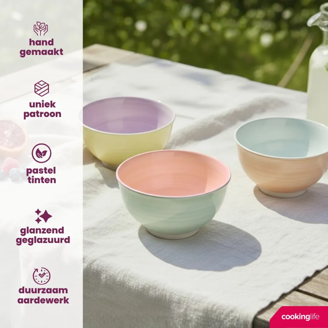 Cookinglife Kleine Kommen Pastel Harmony - 6-delig Ø12cm