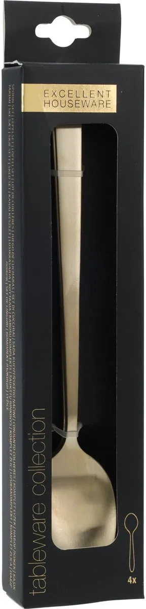 Excellent Houseware Dessertlepels 8 Stuks - Goud - 18cm